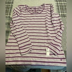 Women’s top striped purple Talbots large new with tags